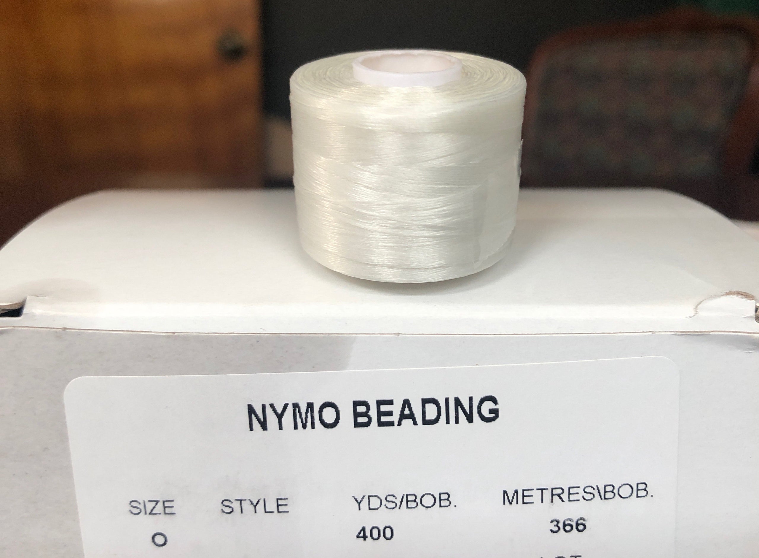 2 White Nymo Nylon Beading Thread Stringing Sz D 1584yds